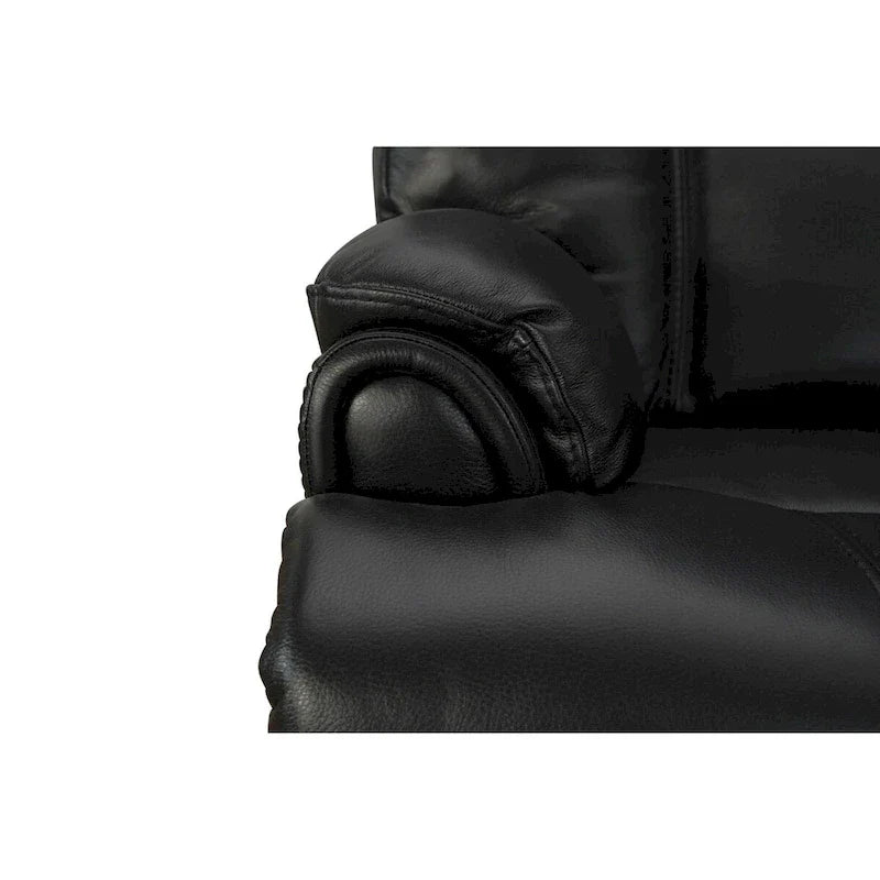 Top Grain Leater Black Zero Gravity Power Recliner With Adjustable Headrest Extendable Footrest