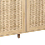 4-door Rattan Decorative Storage Cabinet - 62.2L x 15.75W x 34.25H