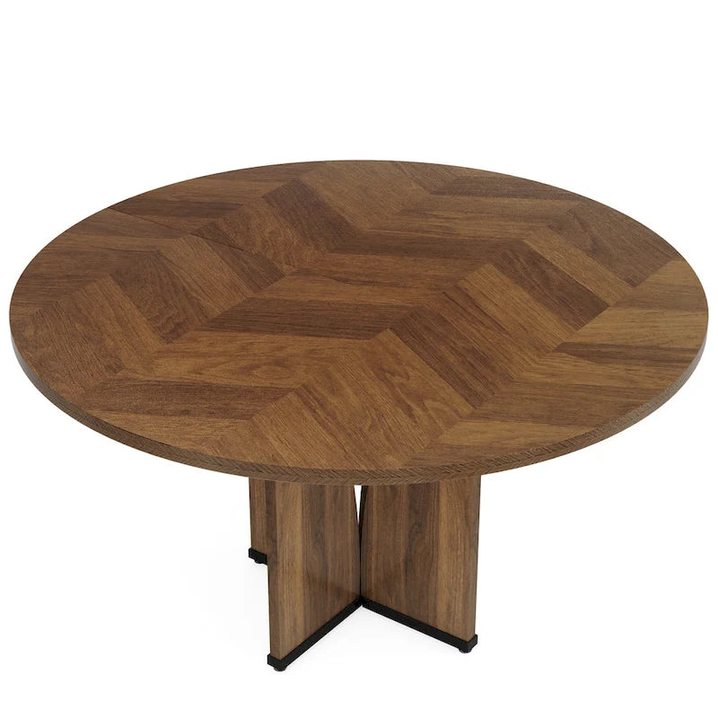 Tavolo da pranzo rotondo in legno da 100 cm per cucina e sala da pranzo