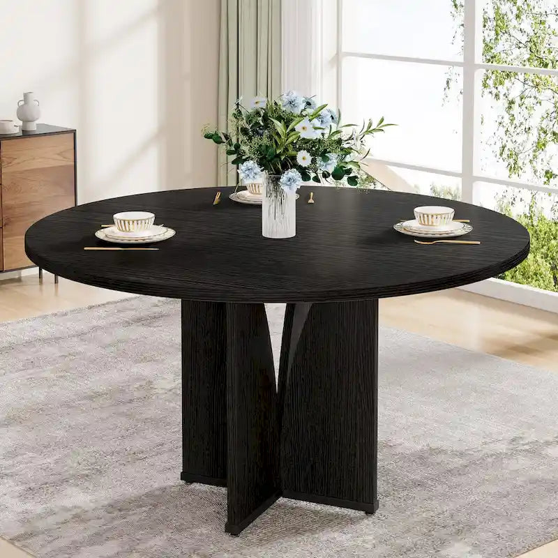 Tavolo da pranzo rotondo in legno da 100 cm per cucina e sala da pranzo