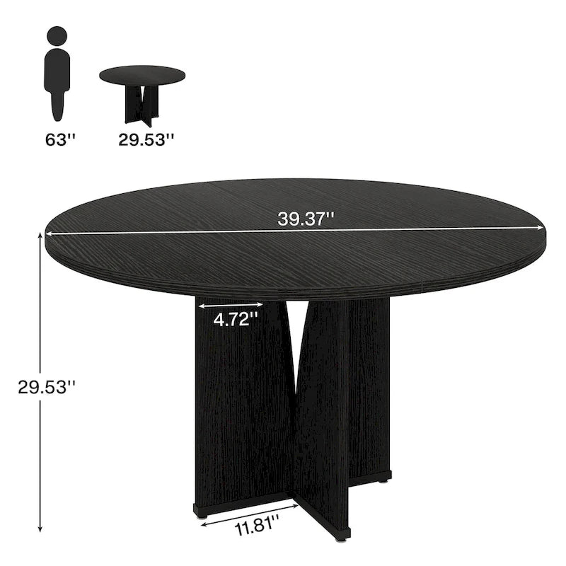 Tavolo da pranzo rotondo in legno da 100 cm per cucina e sala da pranzo
