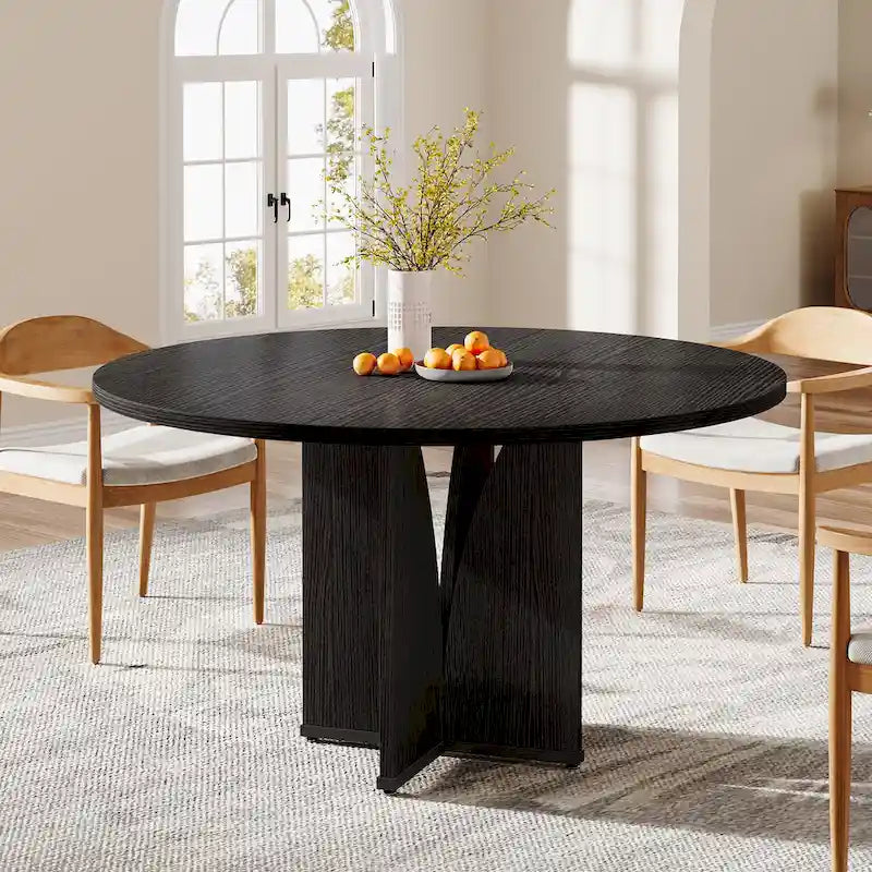 Tavolo da pranzo rotondo in legno da 100 cm per cucina e sala da pranzo