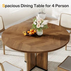 Tavolo da pranzo rotondo in legno da 100 cm per cucina e sala da pranzo