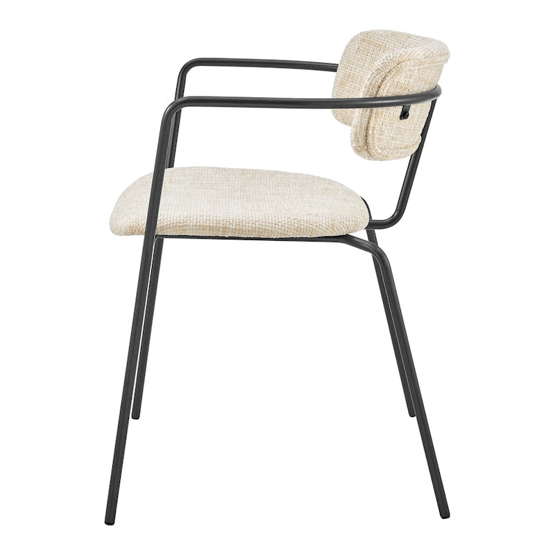 Sedia con braccioli in tessuto Alivia, (Set di 2)