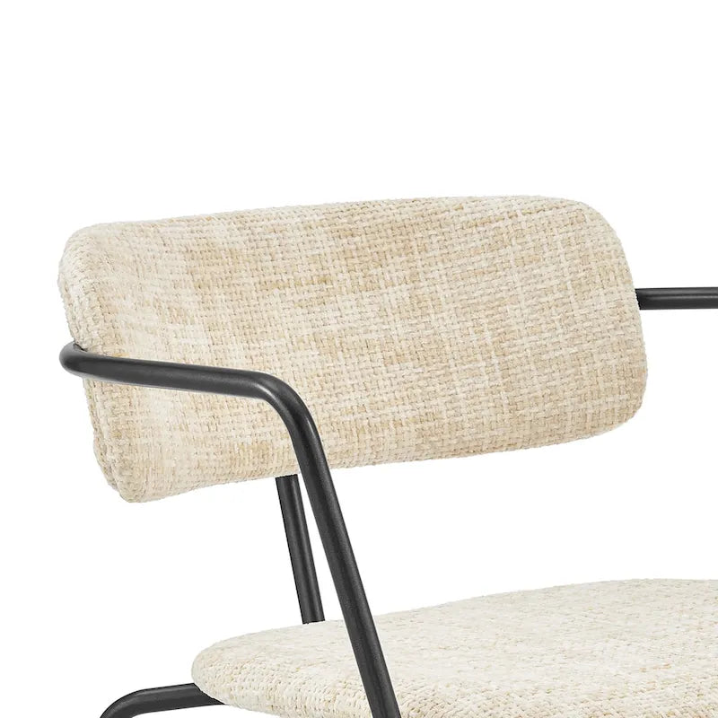 Sedia con braccioli in tessuto Alivia, (Set di 2)