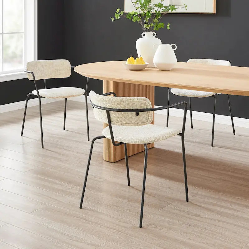 Sedia con braccioli in tessuto Alivia, (Set di 2)