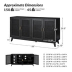 Credenza Alexis Contemporary 58Wide con gambe in legno massello di HULALA HOME