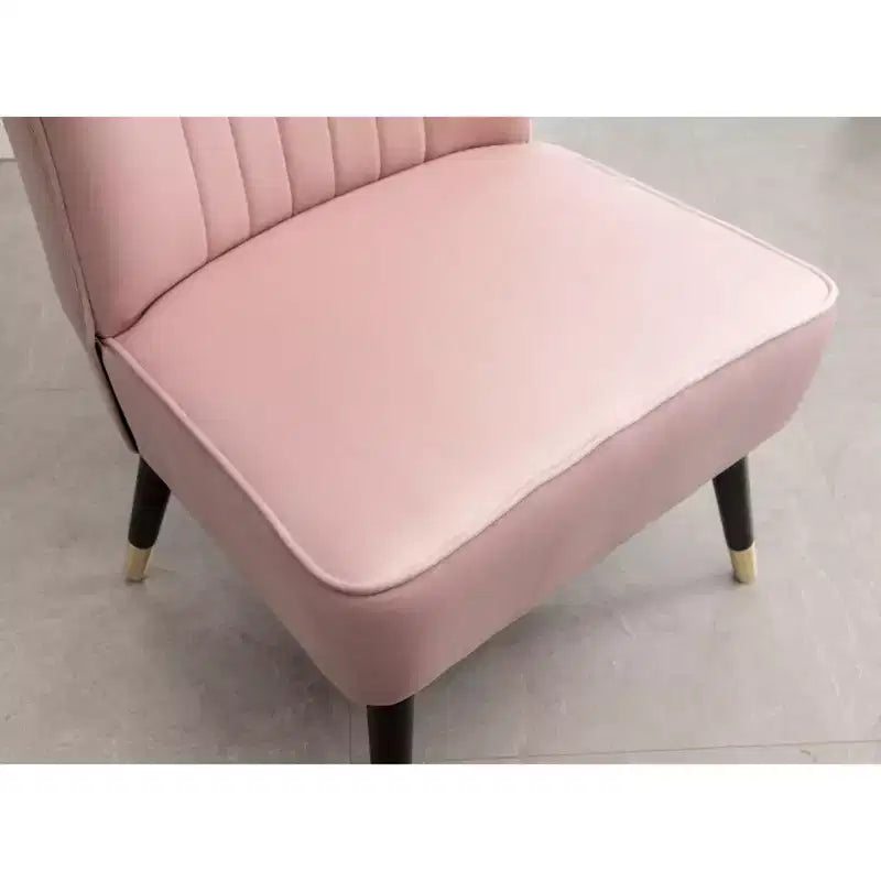 Roundhill Furniture Elon Contemporary Velvet Upholstered Accent Chair, Pink