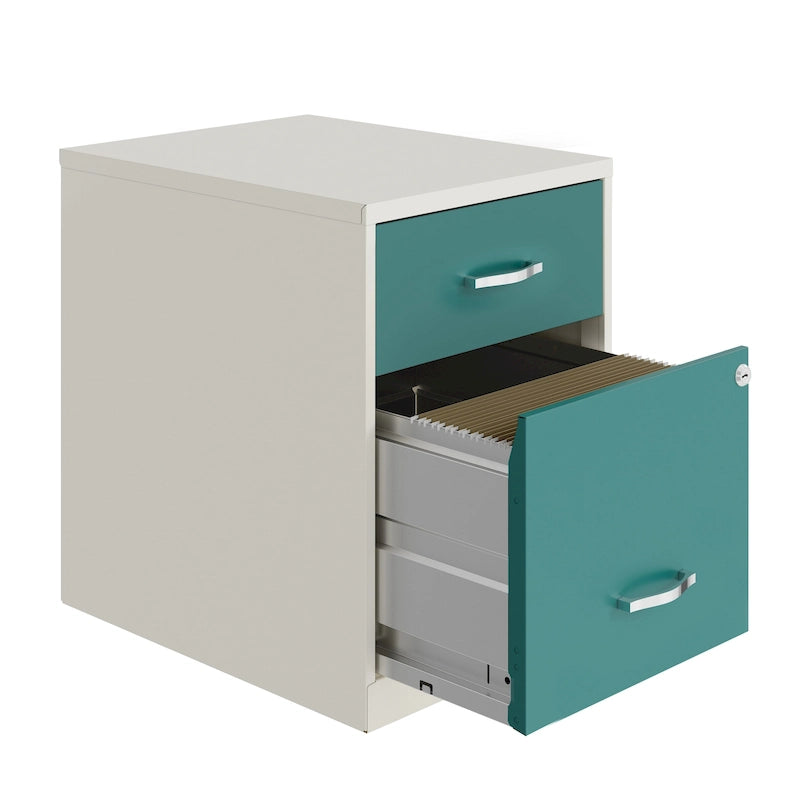 Space Solutions 18 Deep 2 Drawer Letter Width Vertical File Cabinet with Accessory Drawer