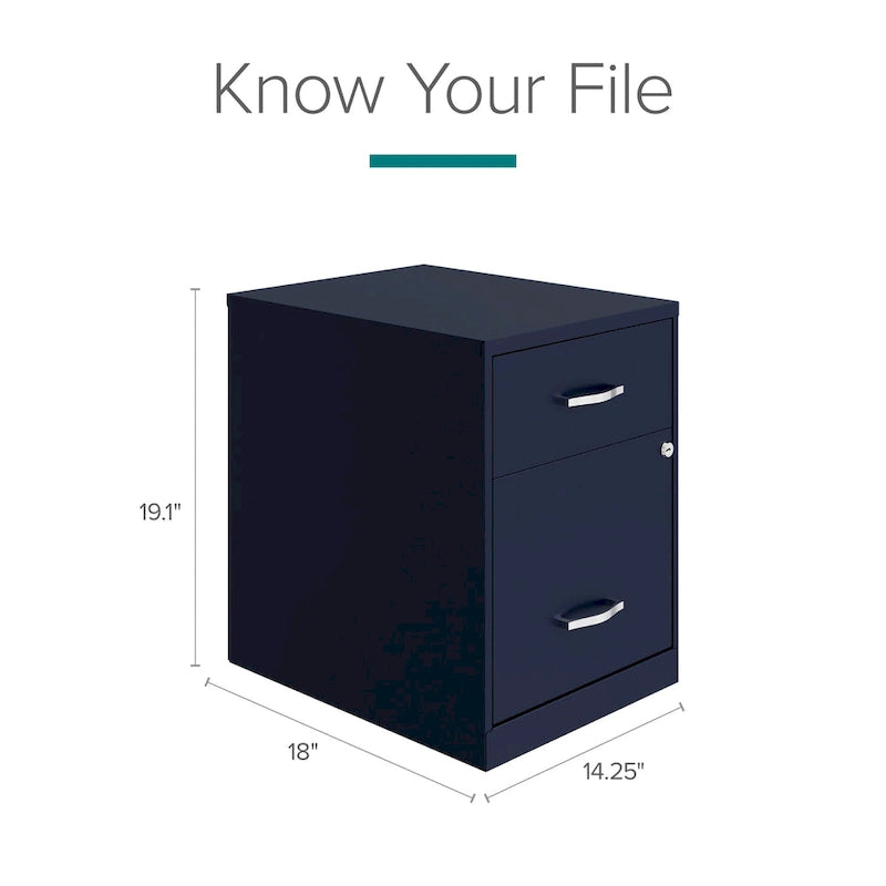 Space Solutions 18 Deep 2 Drawer Letter Width Vertical File Cabinet with Accessory Drawer