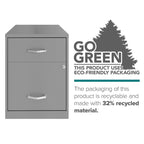 Space Solutions 18 Deep 2 Drawer Letter Width Vertical File Cabinet with Accessory Drawer