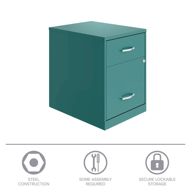 Space Solutions 18 Deep 2 Drawer Letter Width Vertical File Cabinet with Accessory Drawer