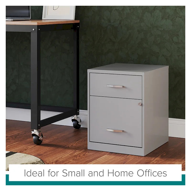 Space Solutions 18 Deep 2 Drawer Letter Width Vertical File Cabinet with Accessory Drawer