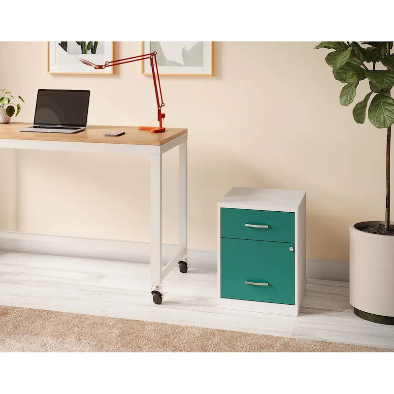 Space Solutions 18 Deep 2 Drawer Letter Width Vertical File Cabinet with Accessory Drawer