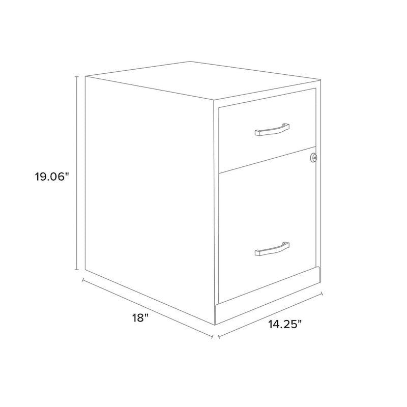 Space Solutions 18 Deep 2 Drawer Letter Width Vertical File Cabinet with Accessory Drawer