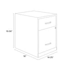 Space Solutions 18 Deep 2 Drawer Letter Width Vertical File Cabinet with Accessory Drawer