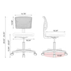 Comfy PU Leather Upholstered Office Chair, Home Desk Chair with Arms & Adjustable Swivel