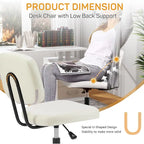 Comfy PU Leather Upholstered Office Chair, Home Desk Chair with Arms & Adjustable Swivel