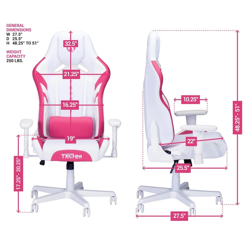Sedia da gaming Techni Sport TSF72 Echo con cuscino poggiatesta integrato