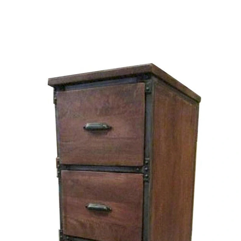 AA Warehousing Credenza rustica artigianale in legno massello a 4 cassetti