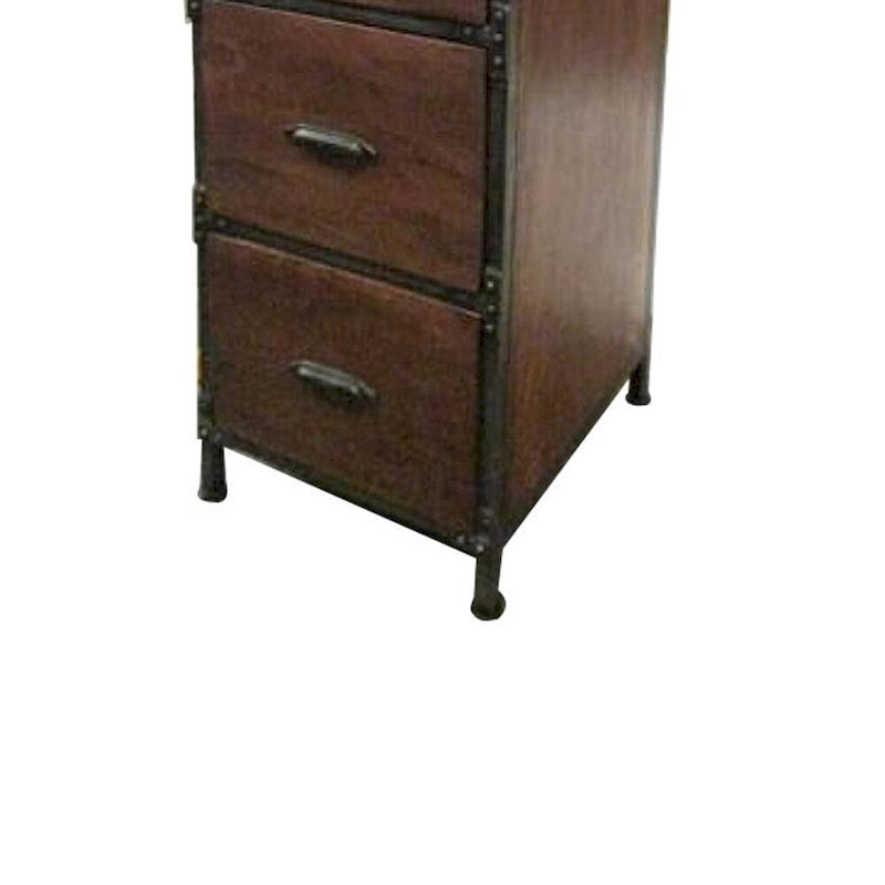 AA Warehousing Credenza rustica artigianale in legno massello a 4 cassetti