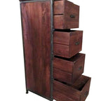 AA Warehousing Credenza rustica artigianale in legno massello a 4 cassetti