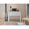 Modern Computer Desk 35 in Wide Home Office Desk Furniture for Small Spaces Minimalist Design Compact PC Laptop Study Table