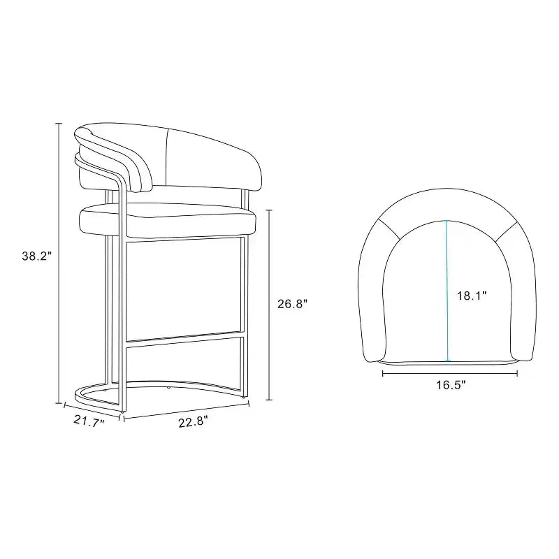 Sgabello da bar Manhattan Comfort Augusta moderno imbottito in similpelle, altezza bancone