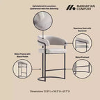 Sgabello da bar Manhattan Comfort Augusta moderno imbottito in similpelle, altezza bancone