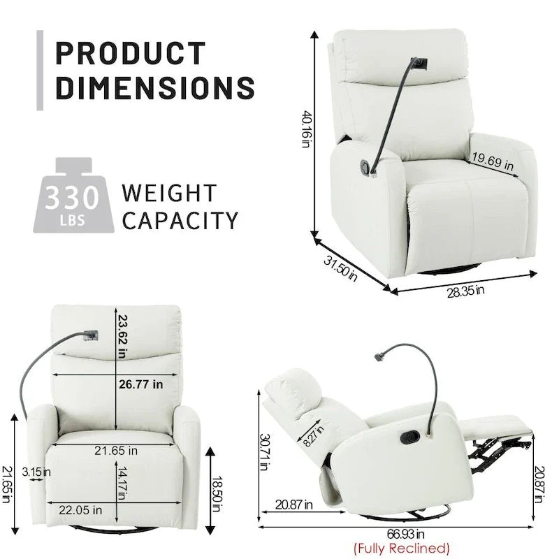 Modern Small Rocking Swivel Recliner Chair