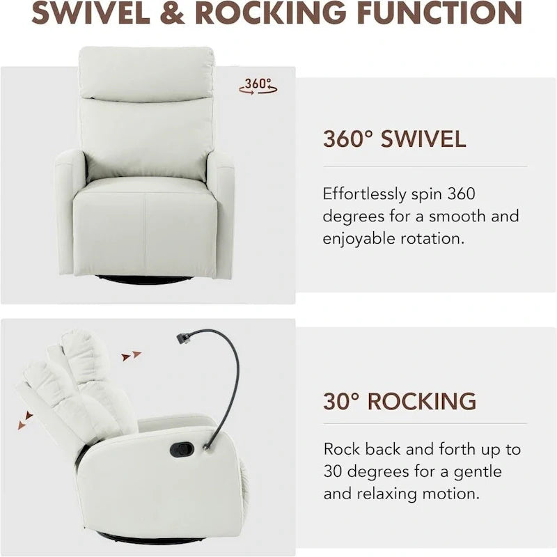 Modern Small Rocking Swivel Recliner Chair