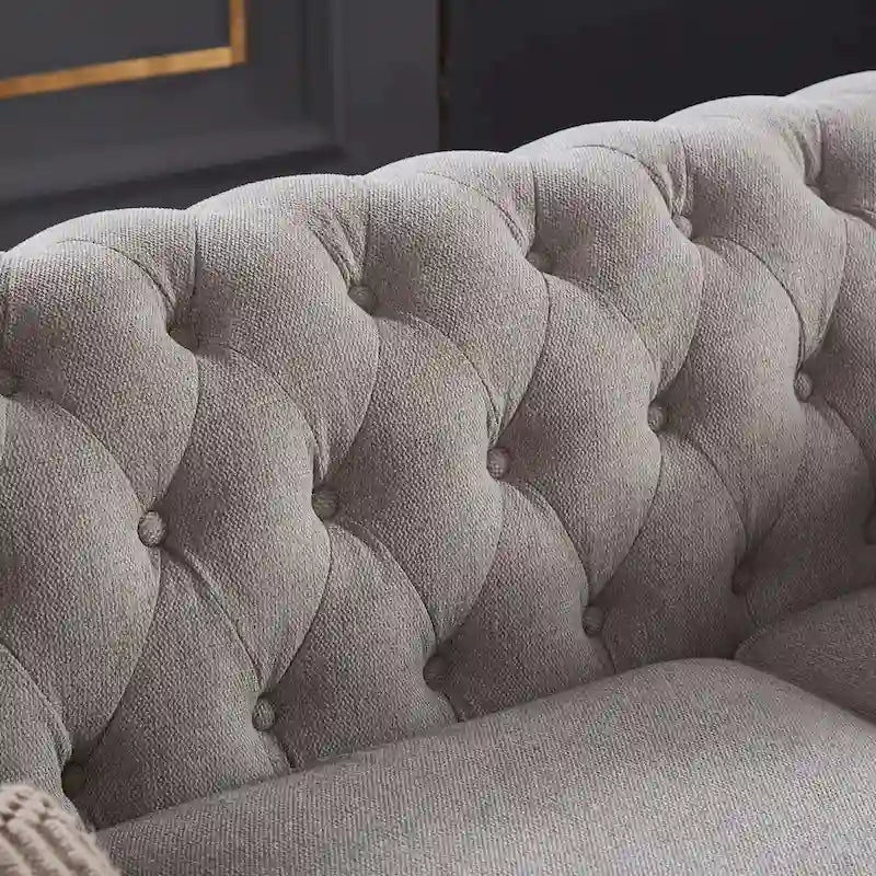 Chesterfield Linen Fabric Sofa