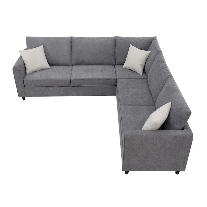 Divano Sezionale a L Moderno Imbottito da 91 pollici con Tre Cuscini - 91 L x 91 P x 33,5 A