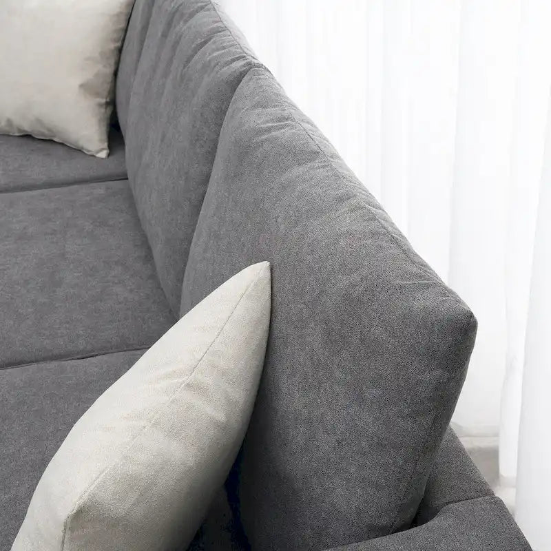 Divano Sezionale a L Moderno Imbottito da 91 pollici con Tre Cuscini - 91 L x 91 P x 33,5 A
