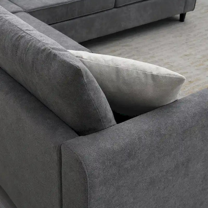 Divano Sezionale a L Moderno Imbottito da 91 pollici con Tre Cuscini - 91 L x 91 P x 33,5 A