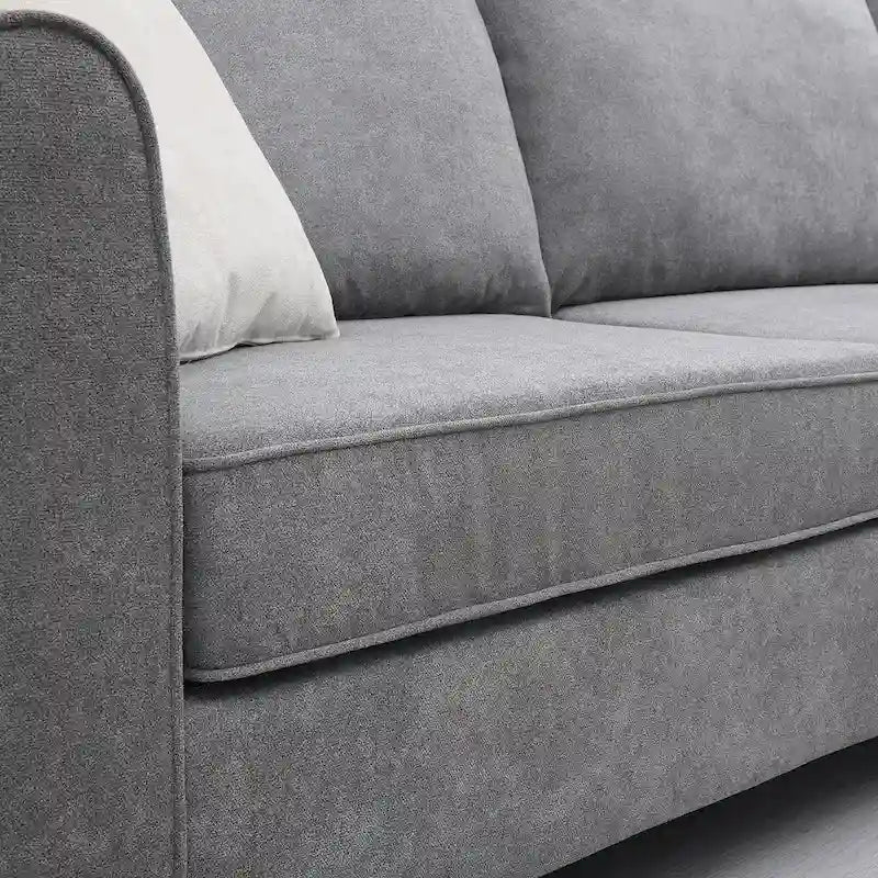 Divano Sezionale a L Moderno Imbottito da 91 pollici con Tre Cuscini - 91 L x 91 P x 33,5 A
