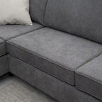 Divano Sezionale a L Moderno Imbottito da 91 pollici con Tre Cuscini - 91 L x 91 P x 33,5 A