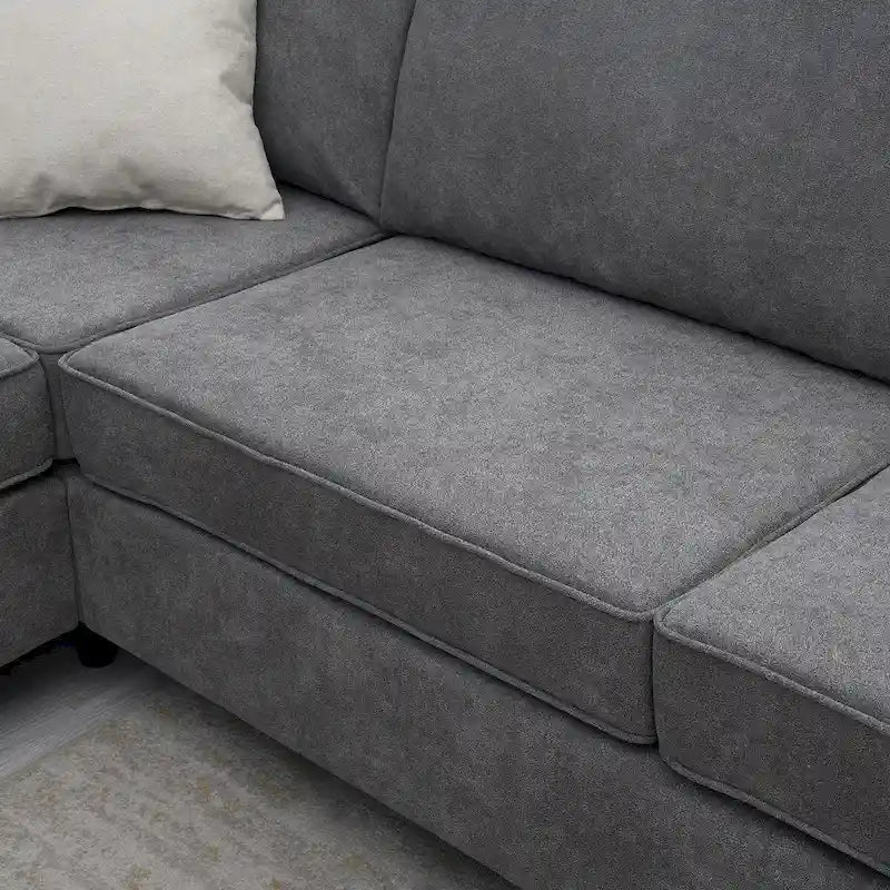 Divano Sezionale a L Moderno Imbottito da 91 pollici con Tre Cuscini - 91 L x 91 P x 33,5 A