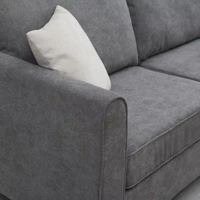Divano Sezionale a L Moderno Imbottito da 91 pollici con Tre Cuscini - 91 L x 91 P x 33,5 A