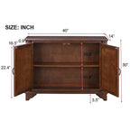 40 Retro Wood Sofa Couch Table with Adjustable Storage Shelf