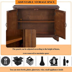 40 Retro Wood Sofa Couch Table with Adjustable Storage Shelf