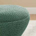 VANOMi Djembe Boucle Upholstered Ottoman with Swivel Base, Pouf, Swivel Vanity Stool for Living Room, Walk-in Closet (Set of 2)