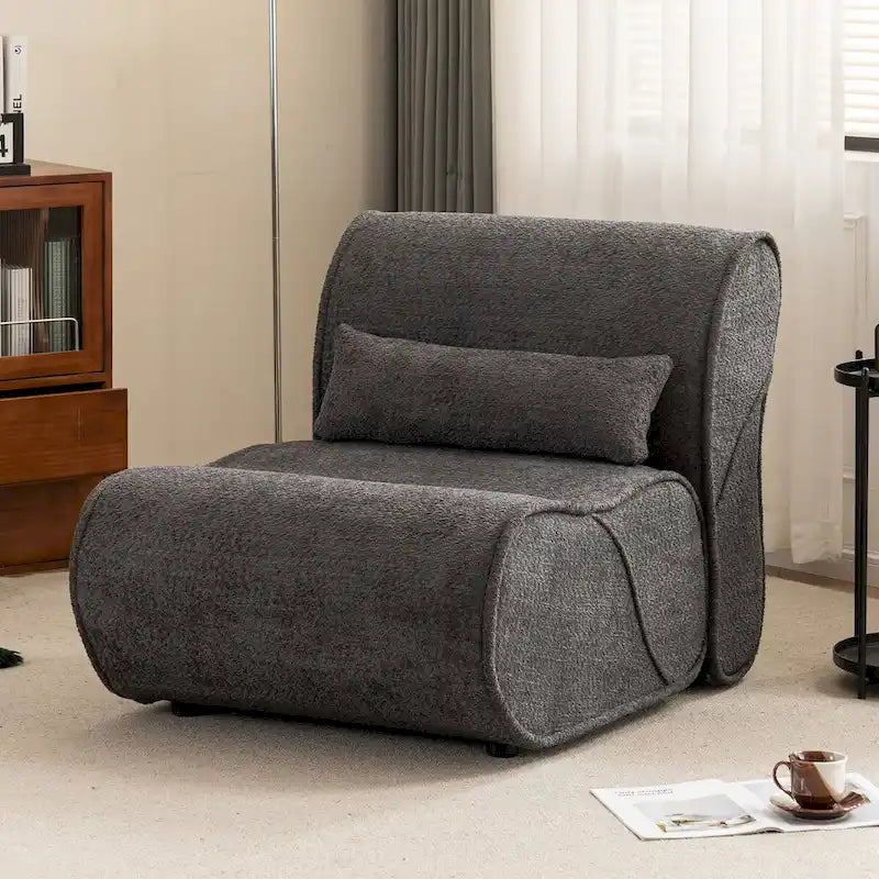 Soft Pellet Velvet Recliner, Comfortable Lounge Chair with Waist Pack Padding, Ideal for Living Room, Bedroom or Office