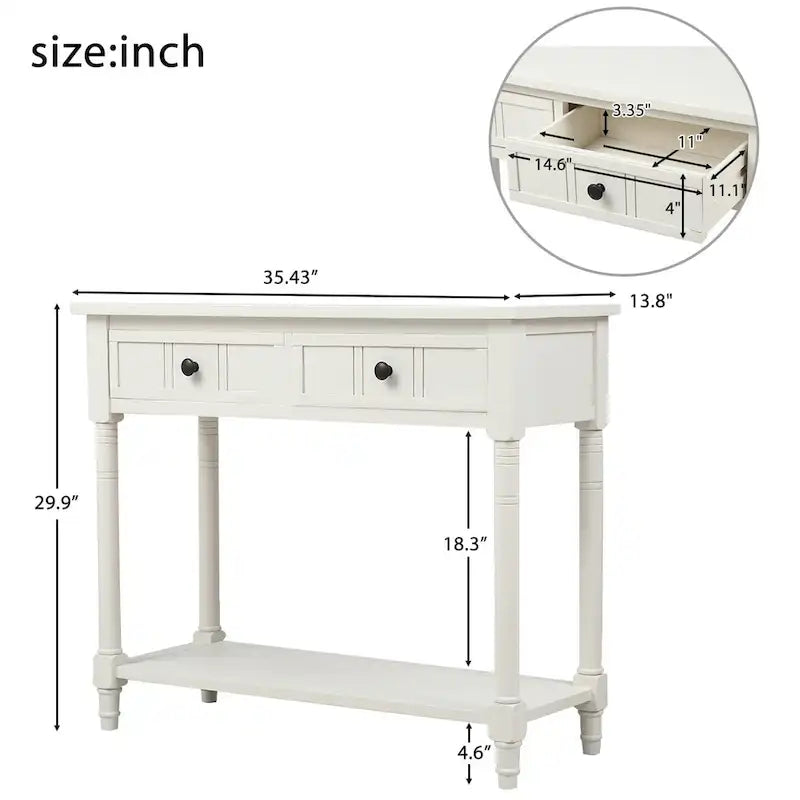 Consolle con 2 Cassetti e Ripiano Inferiore Serie Daisy