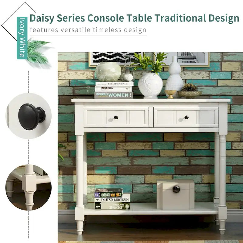 Consolle con 2 Cassetti e Ripiano Inferiore Serie Daisy