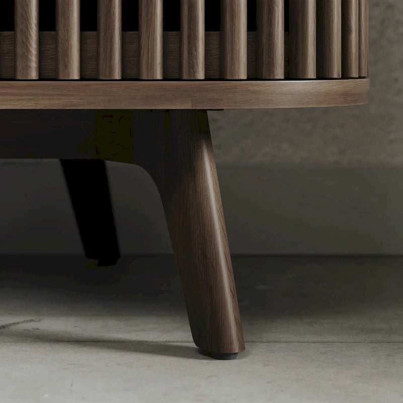 Studio London Sierra Wooden Corner TV Stand with Mid-Century Accents