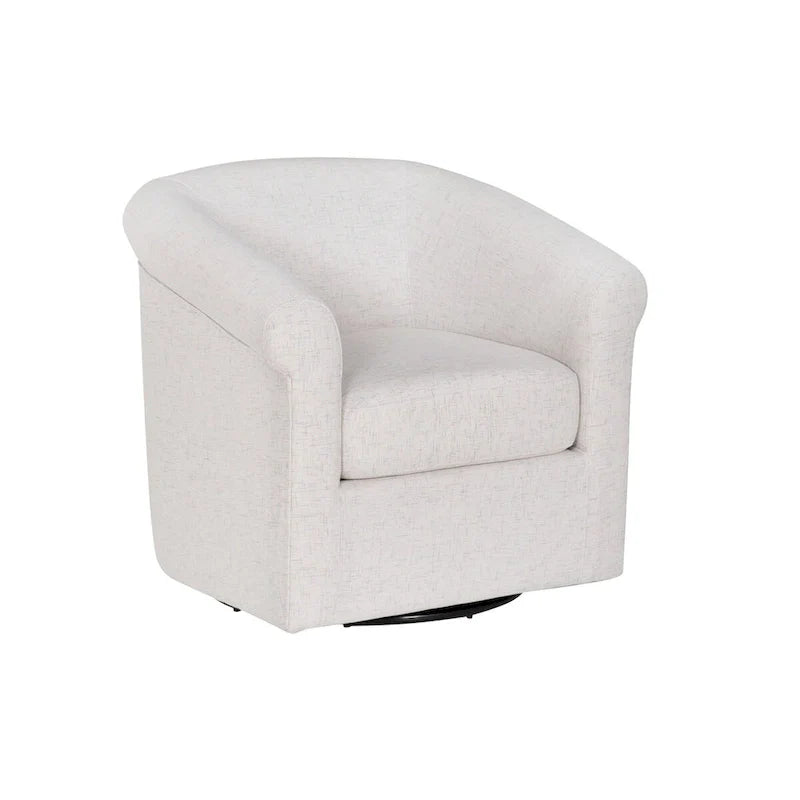 Moriarty Bone Fabric Accent Swivel Chair