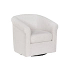 Moriarty Bone Fabric Accent Swivel Chair