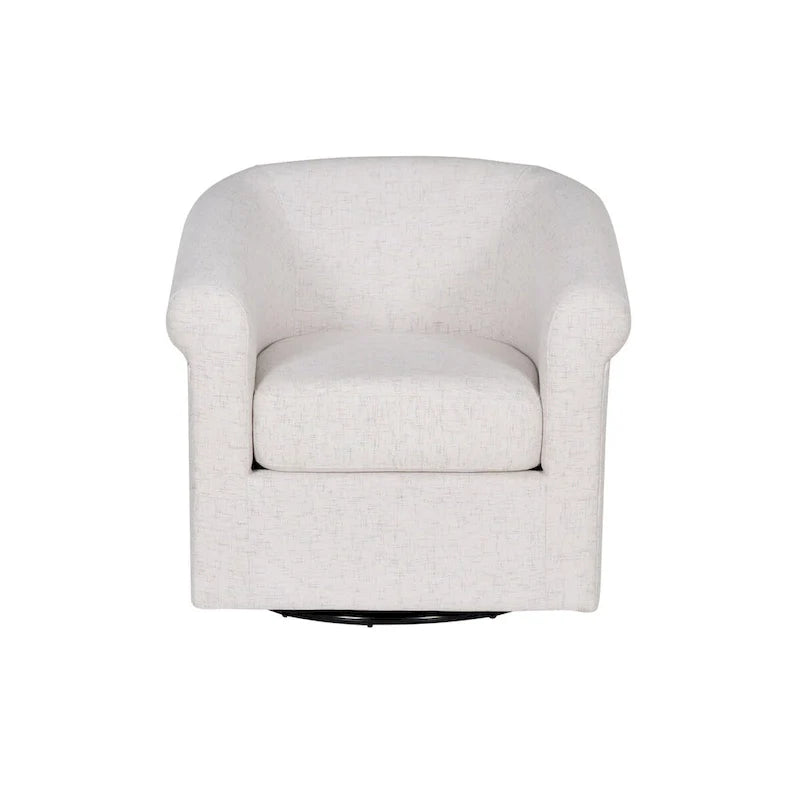 Moriarty Bone Fabric Accent Swivel Chair