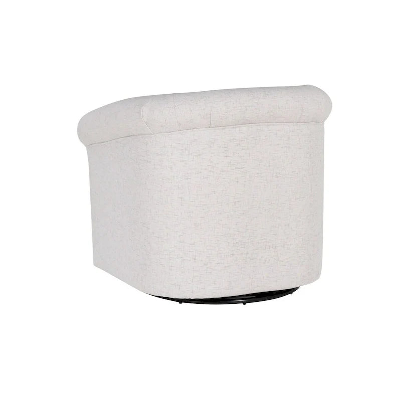 Moriarty Bone Fabric Accent Swivel Chair